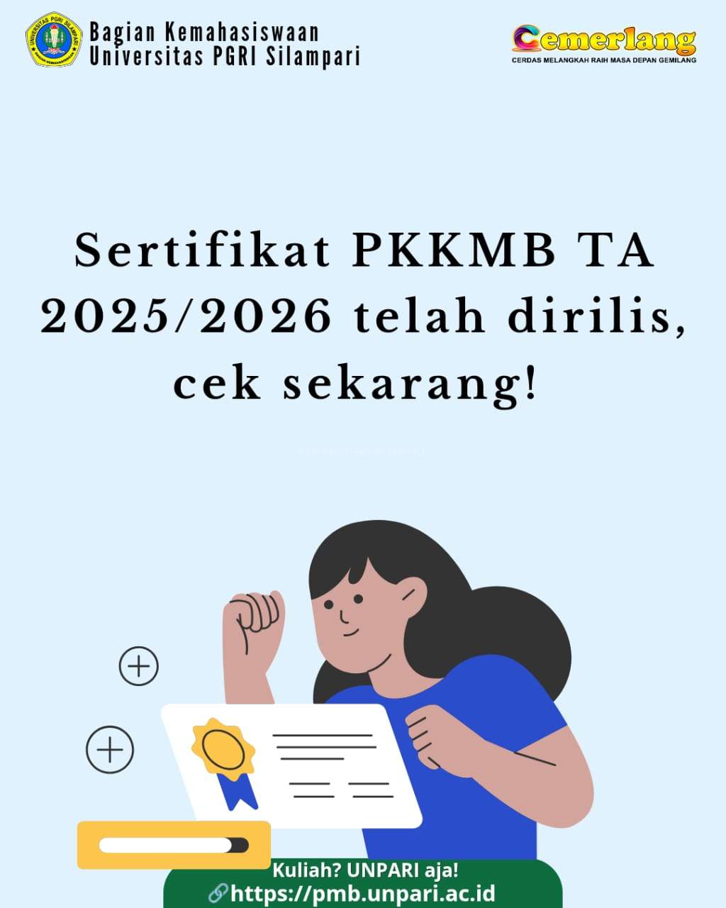 Sertifikat PKKMB Universitas PGRI Silampari TA 2025/2026, unduh di sini!