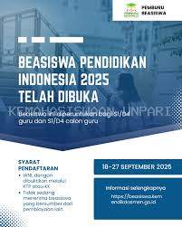 Beasiswa Pendidikan Indonesia (BPI) 2025 Telah dibuka!